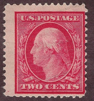 USA 1908 Scott #332 2¢ Washington MH note printing on gum side - Image 1 of 2