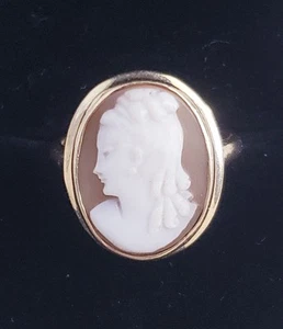 Anello cammeo in oro 14 kt anni 40 - Foto 1 di 11
