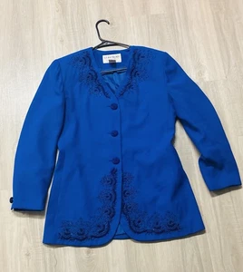 Giacca blazer St. Anthony sera perline bottoni davanti carriera nero donna 18W - Foto 1 di 5