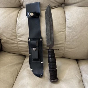 WWII US Military Fighting Knife Camillus  Knife and Sheath - Picture 1 of 17