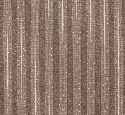 SCHUMACHER CURTAIN FABRIC Stella Stripe 2.2 MTR BROWN LINEN BLEND VEERE GRENNEY - Image 1 of 4