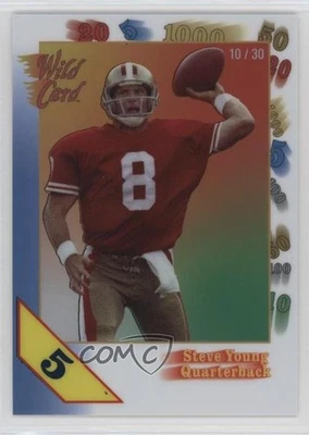 2021 Nationals 30th Anniversary White 5 Stripe Blue /30 Steve Young #30TH-30 HOF - Image 1 of 2