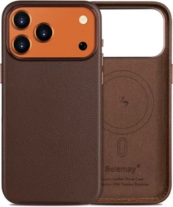 NEU! Belemay handgefertigte Premium-Hülle aus getrommeltem Leder für iPhone 17 Pro + BONUS - Bild 1 von 19