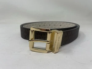 Cinturón de cuero reversible Michael Kors para hombre con logotipo marrón/blanco talla 34 - Imagen 1 de 4