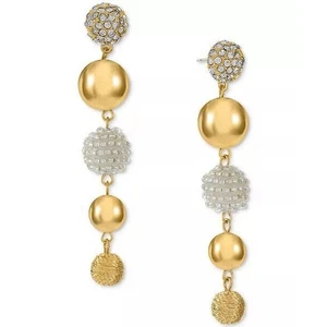 Impresionantes Pendientes Bola Gota Cristal Para Mujer Moda Elegante Elegante Tono Dorado NUEVO - Imagen 1 de 6