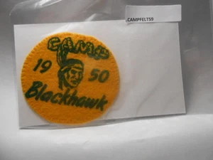 PARCHE CAMPAMENTO DE FIELTRO BOY SCOUTS BLACKHAWK 1950 AURORA AREA COUNCIL IL. CAFT9 - Imagen 1 de 1
