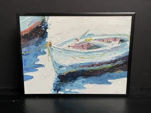 Original Oil Painting by Rome Milan "Blue Nile Small"  9in X 12in Framed - Picture 1 of 4