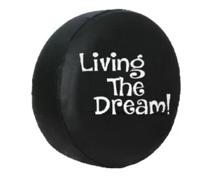 33 Inch 'LIVING THE DREAM' SPARE WHEEL COVER CARAVAN MOTORHOME ACCESSORIES PARTS - Picture 1 of 5