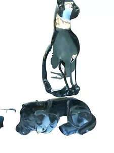 Princess House Pets, 24% Lead Crystal Figurine/Paperweight, LAYING DOG & PANTER - Picture 1 of 10