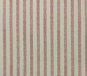 BALLARD DESIGNS GRAYSON STRIPE RED NEUTRAL DOT MULTIUSE FABRIC 1.75 YARDS 56" W - Picture 1 of 5