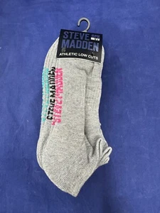 Steve Madden tief geschnittene sportliche Damensocken - 6er-Pack - Größe 9 bis 11 - grau - neu - Bild 1 von 3