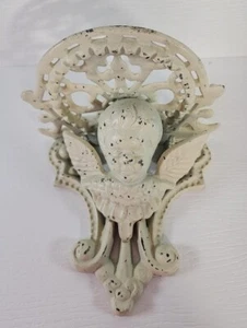 Vintage Cast Iron Cherub Wall Hanging Plant Stand - Picture 1 of 6