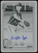 2020 Bowman Draft Chrome Justin Lange Black Printing Plate 1/1 Auto CDA-JL