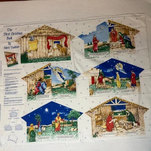 The First Christmas Cloth Book Panel Vintage Cotton Quilt Fabric #113 - Picture 1 of 8