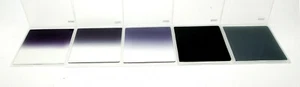 Five ND Neutral Density Filters 85x95mm (3-1/4x3-3/4") 3x Grad & 2x Solid. Clean - Picture 1 of 2