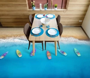 3D Farbe Boot I5913 Boden Tapete Wandbilder Wanddruck Aufkleber AJ Coco 2024 - Bild 1 von 5