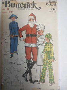Disfraz de Santa Chef Joker Niños 8 Butterick 6399 Patrón de Costura UC De Colección Halloween - Imagen 1 de 6