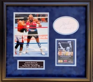 MARVELOUS MARVIN HAGLER SIGNED FRAMED DISPLAY AFTAL - Picture 1 of 1