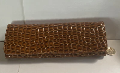 Cartera sin asas Big Buddha cocodrilo cocodrilo imitación cuero reptil larga marrón Foto 1 de 4