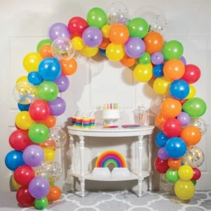 Large Rainbow Balloon Arch Kit 110 12-inch Assorted Latex Balloons Decoration - Picture 1 of 1