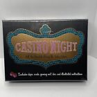 Casino Night Game Box - Blackjack, Poker, Baccarat - Chips Cards Mat Dice, NEW