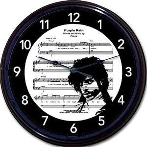 Prince Purple Rain Revolution Sheet Music 80s Eighties Wall Clock New 10" - Picture 1 of 1