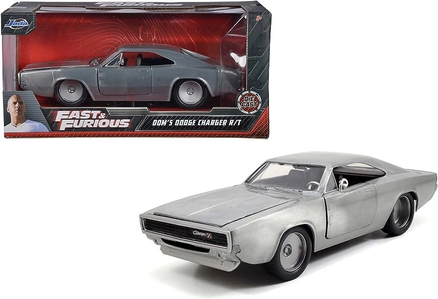 Jada 1/24 F&F Dom's 1968 Dodge Charger R/T – Argent/Métal Nu-97336 - Photo 1/1