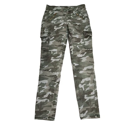 Pantalones cargo Justice CAMO niña talla 12 bolsillos laterales con cremallera pierna cónica Foto 1 de 4