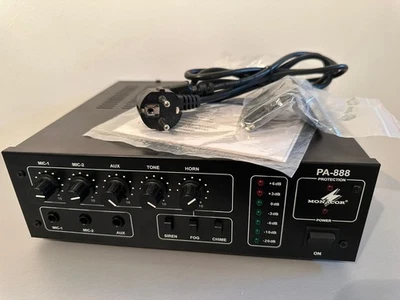 MONACOR INTERNATIONAL Monacor PA-888 ELA Verstärker 100W 100V Lautsprecher& Mikrofon Profi Beschallung