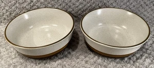 2 x Vintage Denby Potters Wheel Brown & Rust Cereal Soup Dessert Bowls Stoneware - Picture 1 of 24