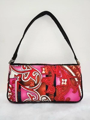 Isabella Fiore Rojo Rosa Estampado Paisley Estilo Boho Y2K Bolso de Hombro Cartera Foto 1 de 4