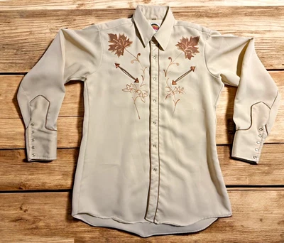 Camisa masculina Pearl Snap Miller Western Wear Denver CO Vintage M EUA 15.5 - 34 - Imagem 1 de 4