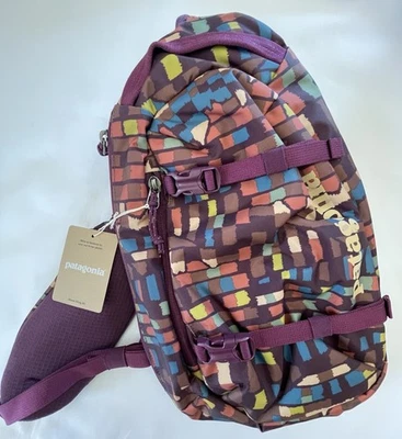 NUEVO CON ETIQUETAS: Bolso Bandolera Patagonia Atom 8L Mochila de Día Fitz Roy Patchwork Noche Ciruela Bandolera Foto 1 de 4