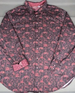 Robert Graham Shirt Mens XXL Red All Over Skull Print Flip Cuff - Picture 1 of 8