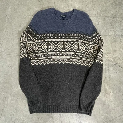 Suéter Y2K Cherokee Fair Isle Azul Talla XL Lana de Cordero Cuello Redondo Rayas Nórdicas Foto 1 de 4