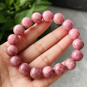 12.7mm Natural Rose Rhodonite Argentina Women Beads Bracelet C1120 - Picture 1 of 10