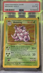 Pokémon TCG Nidoking Base Set 11/102 Holo Unlimited Rare - PSA 6 EX MT - Picture 1 of 2
