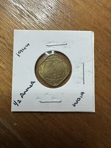 🟧1944 1/2 ANNA COIN INDIA BRITISH🟧(BRITISH INDIA) KING EMPEROR GEORGE V1🟧 - Picture 1 of 2