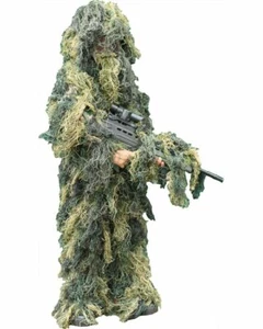 Kids Ghillie Suit Woodland Childrens Play Set Sniper Concealment Fancy Dress - Picture 1 of 2