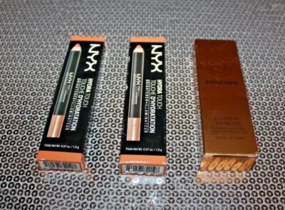 NYX HYDRA TOUCH  PENCIL 2X HTB03 & SOLUTIONS LIP GLOSS ANGEL PINK  LOT OF 3  - Image 1 of 2