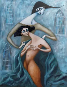 Painting original Oil canvas contemporary modern Art by Pronкin2021 GOTHPATR3 - Picture 1 of 6