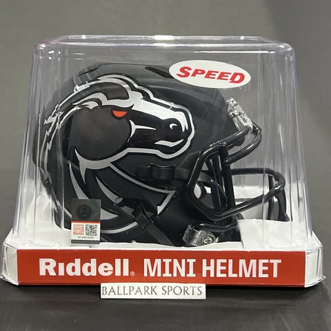 Boise State Broncos - Riddell NCAA Speed Mini Football Helmet (Matte Black) Cover