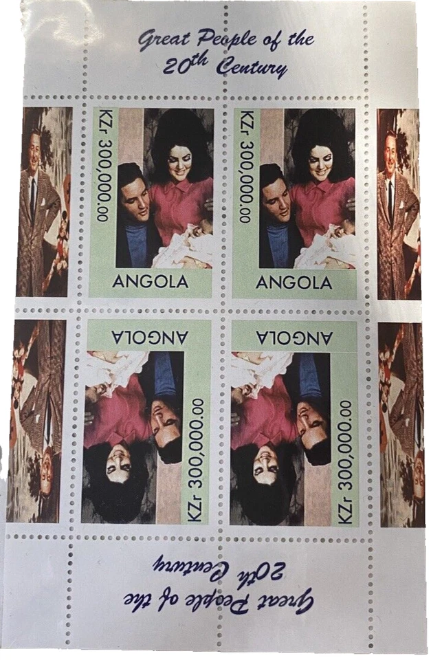 Great People of the 20th Century Angola 2000 Elvis Presley Stamps MNH Foto 1 de 1