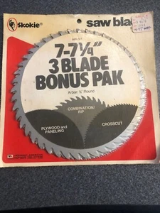 Vintage Unopened SEALED SKOKIE Saw Blade 3 Pack 7-7 1/2 - Picture 1 of 2