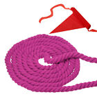 34' Tug of War Rope for Adults Teen Twisted Cotton Rope with Flag Rose Red