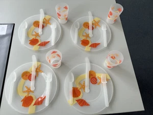 Campinggeschirr für 4 Personen bruchsicher aus Plastik Plastikgeschirr 20 Teile - Bild 1 von 1