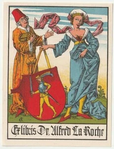 CARL ROSCHET: Exlibris für Alfred La Roche, Wappenschild - Picture 1 of 1
