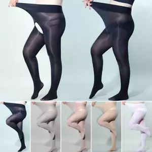 Plus Size Damen Glänzend Transparent Strumpfhose Nylons Tights Dessous Pantyhose - Bild 1 von 26