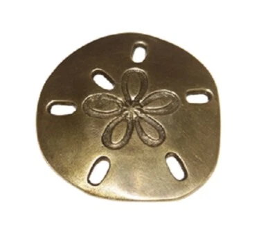 Solid Brass Sand Dollar Paperweight Beach Nautical Decor 3'' Ship Boat Cabin