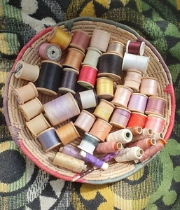 Job lot vintage SEWING TACKING COTTONS some quite old frail - crafts upcycling - Picture 1 of 9